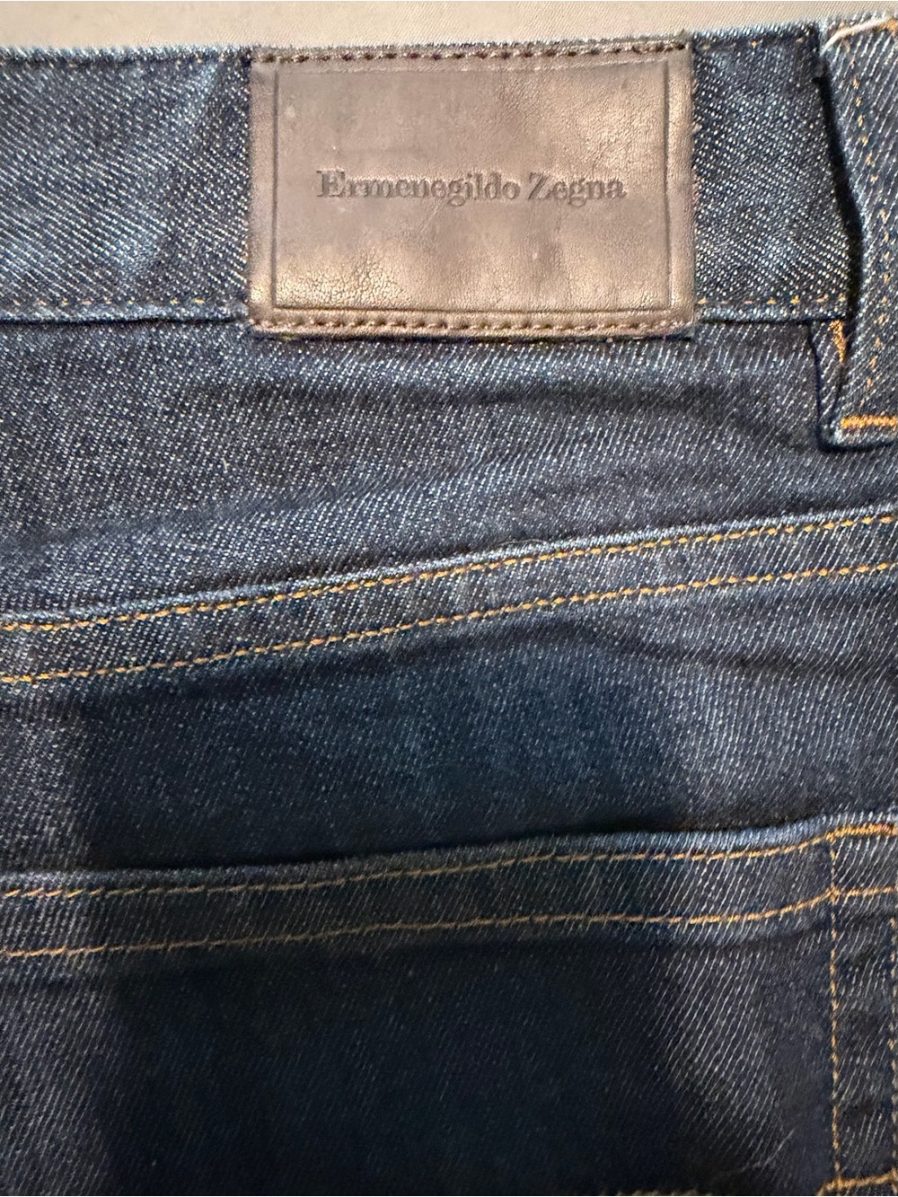 Ermenegildo Zegna Men's Dark Wash Denim Jeans Size 36 Luxury Designer Pants